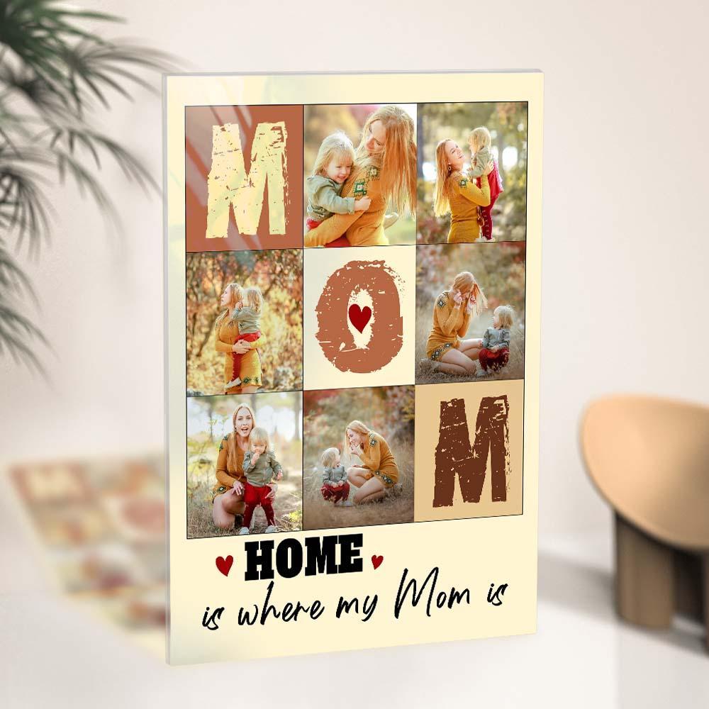 Custom Photo Plaque Gift Mom Collage Plauqe Mother's Day Photo Gift - Myphotowallet