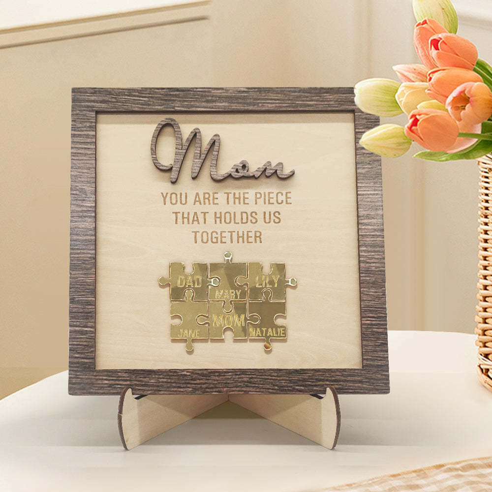 Personalized Mom Puzzle Plaque You Are the Piece That Holds Us Together Mother's Day Gift - photowatch