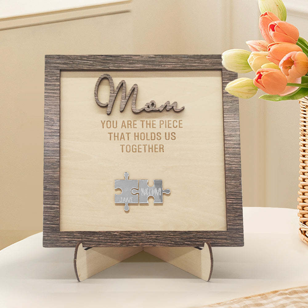 Personalized Mom Puzzle Plaque You Are the Piece That Holds Us Together Mother's Day Gift - photowatch