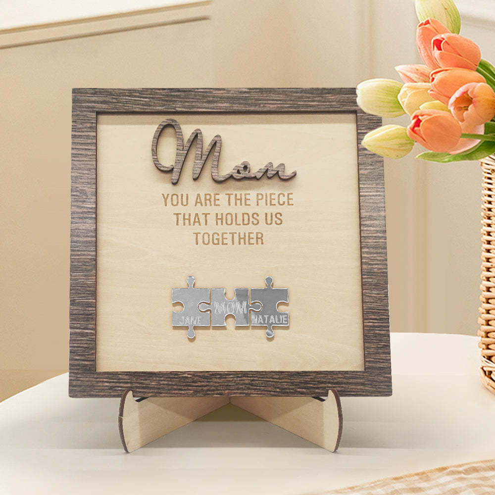 Personalized Mom Puzzle Plaque You Are the Piece That Holds Us Together Mother's Day Gift - photowatch