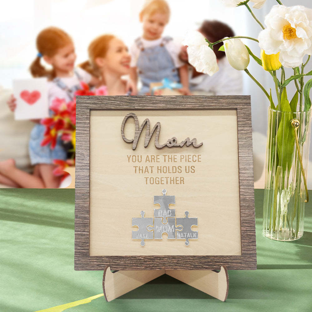 Personalized Mom Puzzle Plaque You Are the Piece That Holds Us Together Mother's Day Gift - photowatch