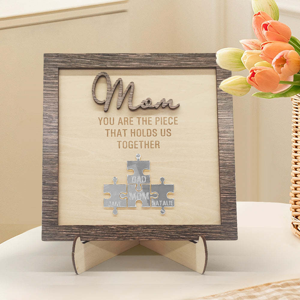 Personalized Mom Puzzle Plaque You Are the Piece That Holds Us Together Mother's Day Gift - photowatch