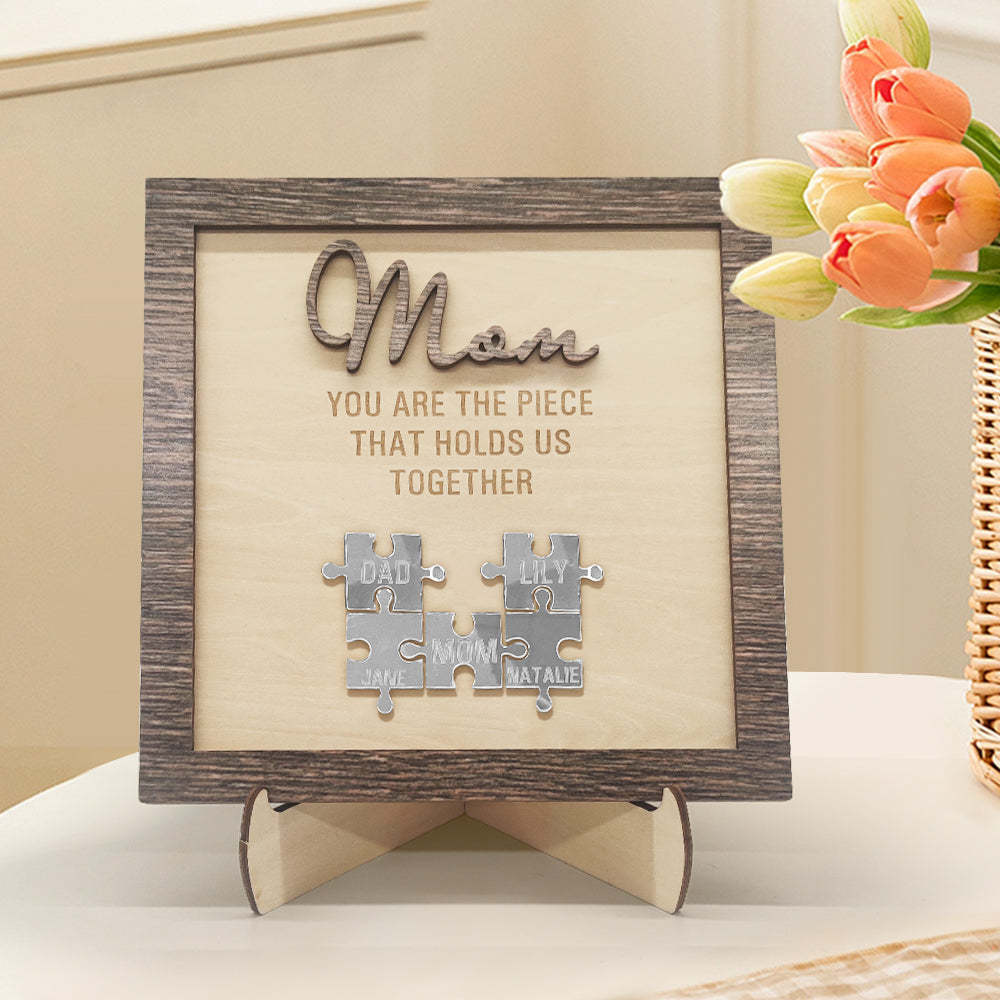Personalized Mom Puzzle Plaque You Are the Piece That Holds Us Together Mother's Day Gift - photowatch
