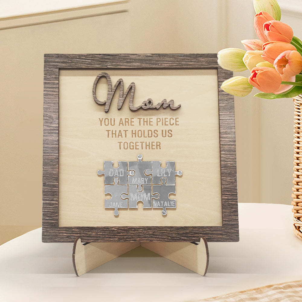 Personalized Mom Puzzle Plaque You Are the Piece That Holds Us Together Mother's Day Gift - photowatch