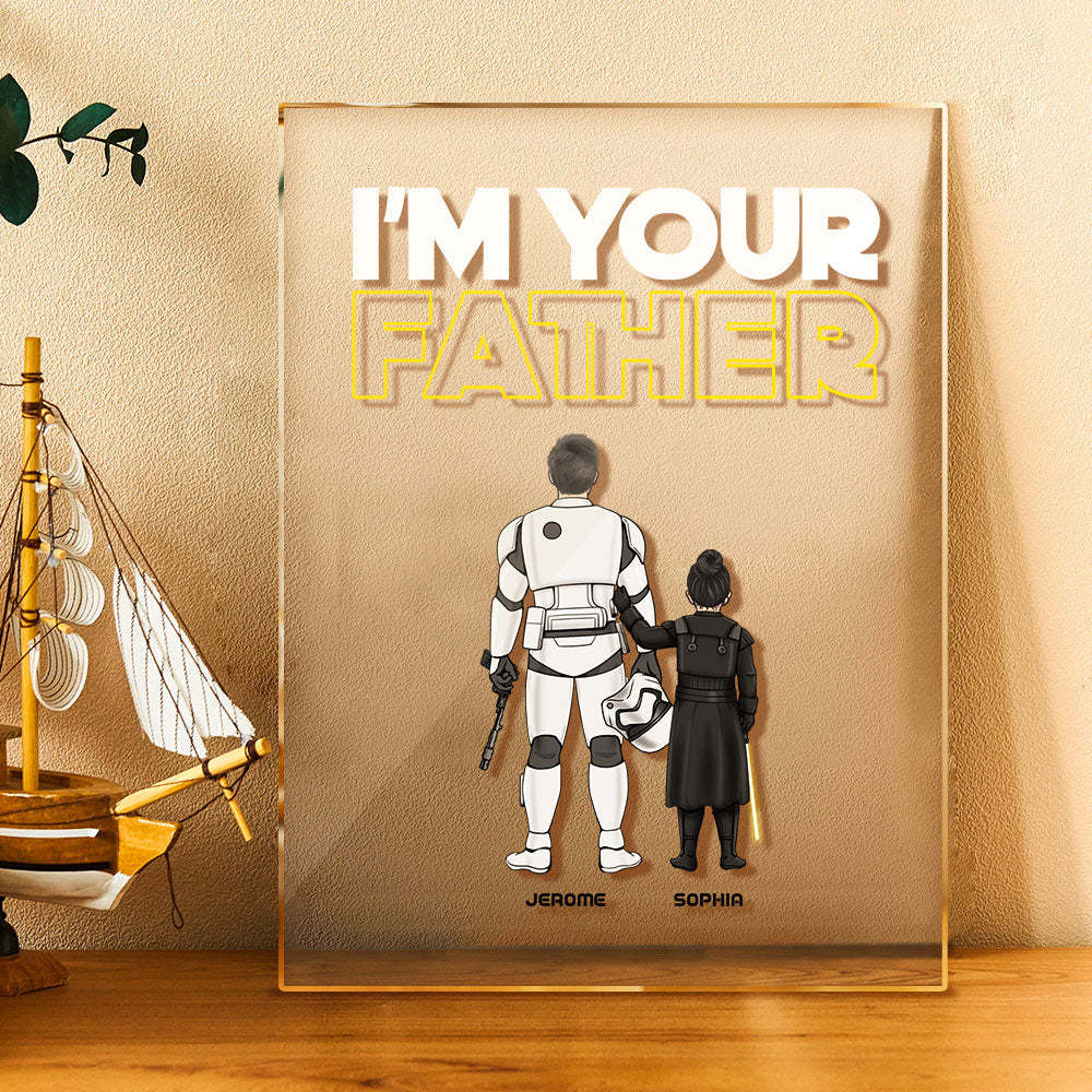 Custom I Am Their Father Night Light Personalized Acrylic Plaque Home Decoration Lamp Father's Day Gift - Myphotowallet