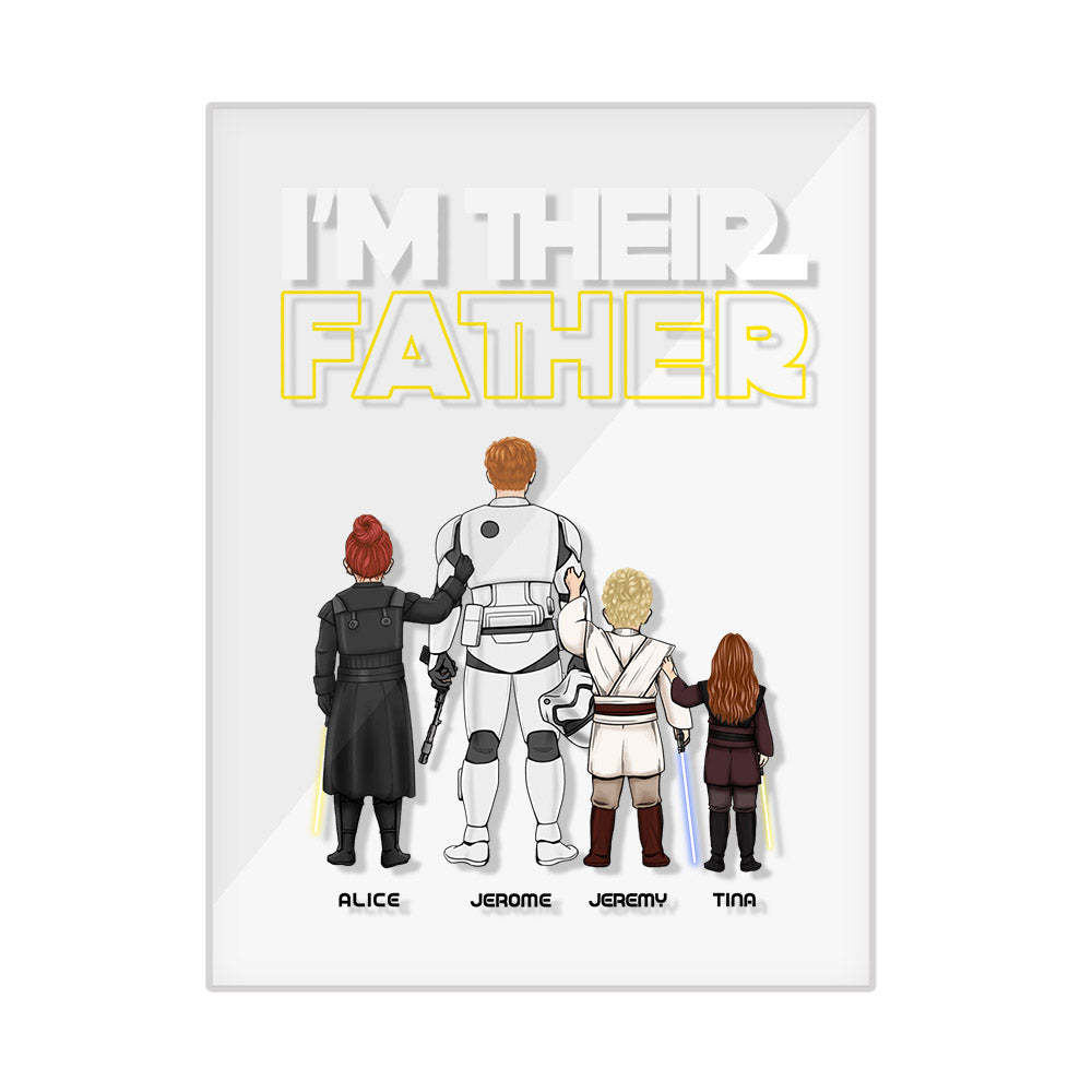 Custom I Am Their Father Night Light Personalized Acrylic Plaque Home Decoration Lamp Father's Day Gift - Myphotowallet
