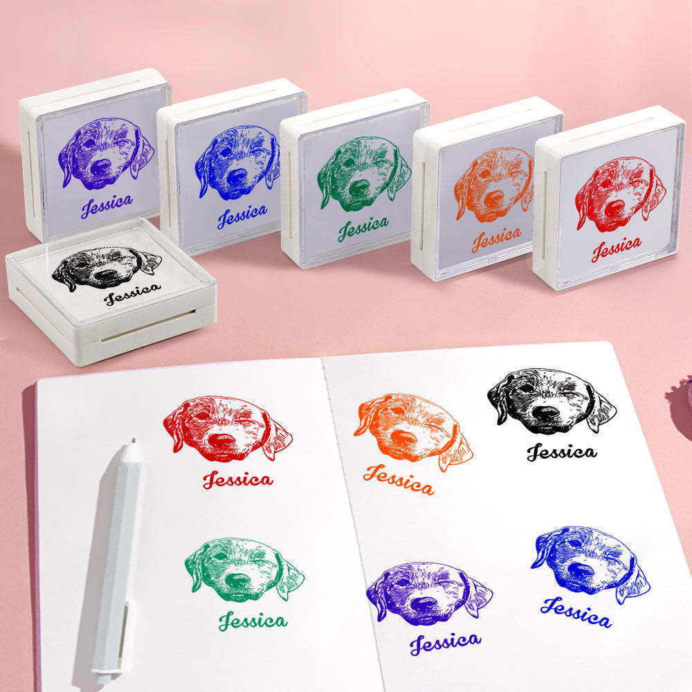 Custom Portrait Stamps Personalized Funny Pet Stamp Gift for Him and Her - Myphotowallet