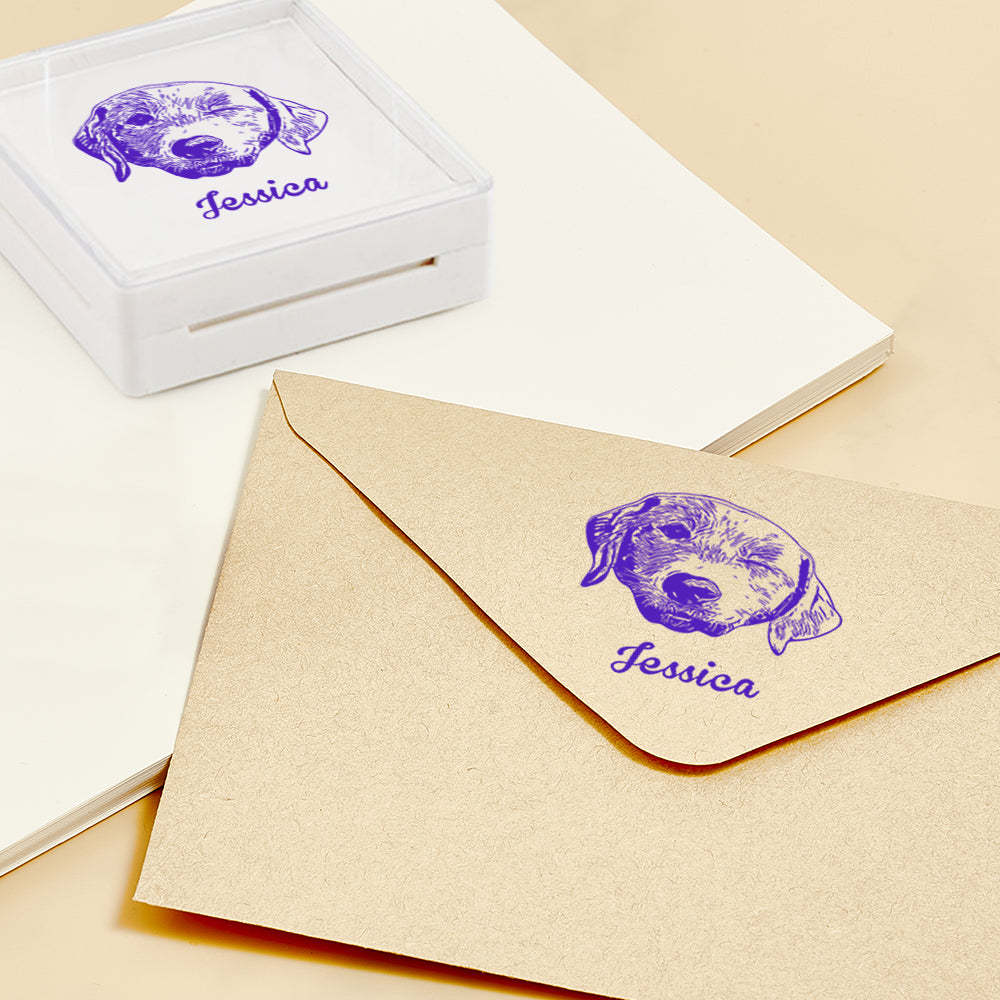Custom Portrait Stamps Personalized Funny Pet Stamp Gift for Him and Her - Myphotowallet