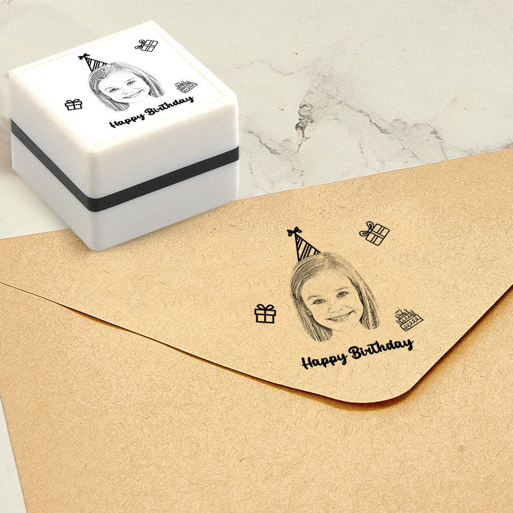 Custom Portrait Stamp Personalized Photo Stamps Gifts for Birthday - Myphotowallet