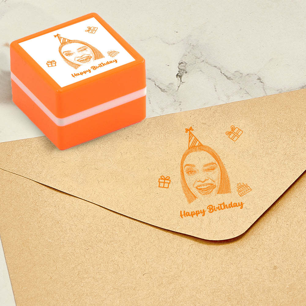 Custom Portrait Stamp Personalized Photo Stamps Gifts for Birthday - Myphotowallet