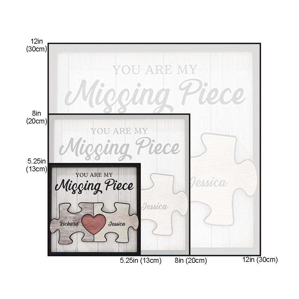 Custom You're My Missing Piece Ornament Personalized Puzzle Pieces Couple Wood Plaque Gifts for Couples - Myphotowallet