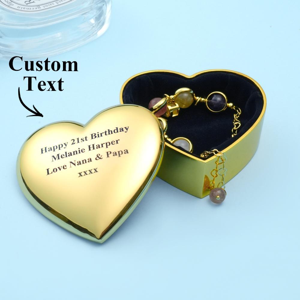 Personalized Engraved Heart Ring Box Exquisite Metal Jewelry Box Gifts For Her - Myphotowallet
