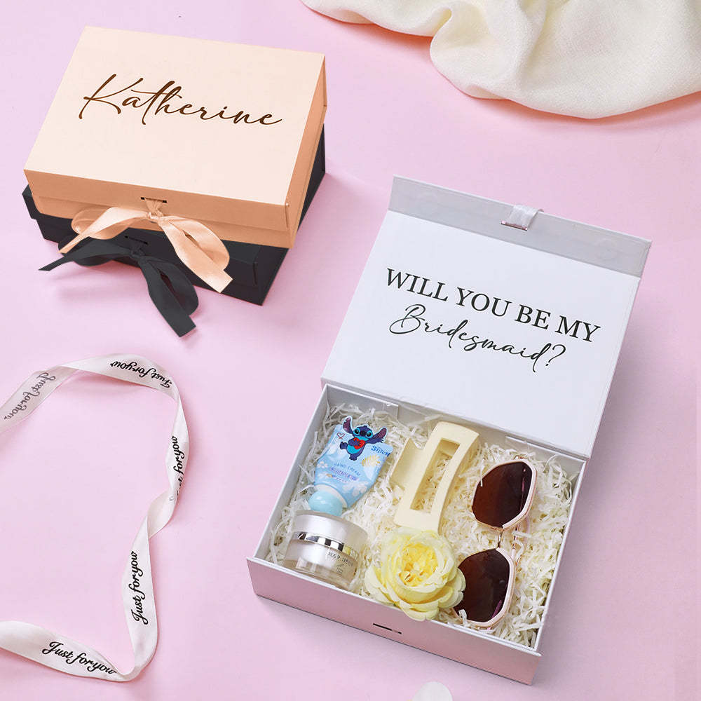Personalized Bridesmaid Proposal Box Custom Bridesmaid Gift Box Bridesmaid Empty Box Gift for Bridesmaid -   - myphotowallet