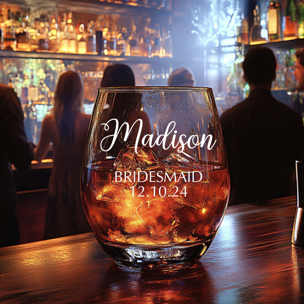 Personalized Name Red Wine Glass Bridal Party Gifts -   - myphotowallet