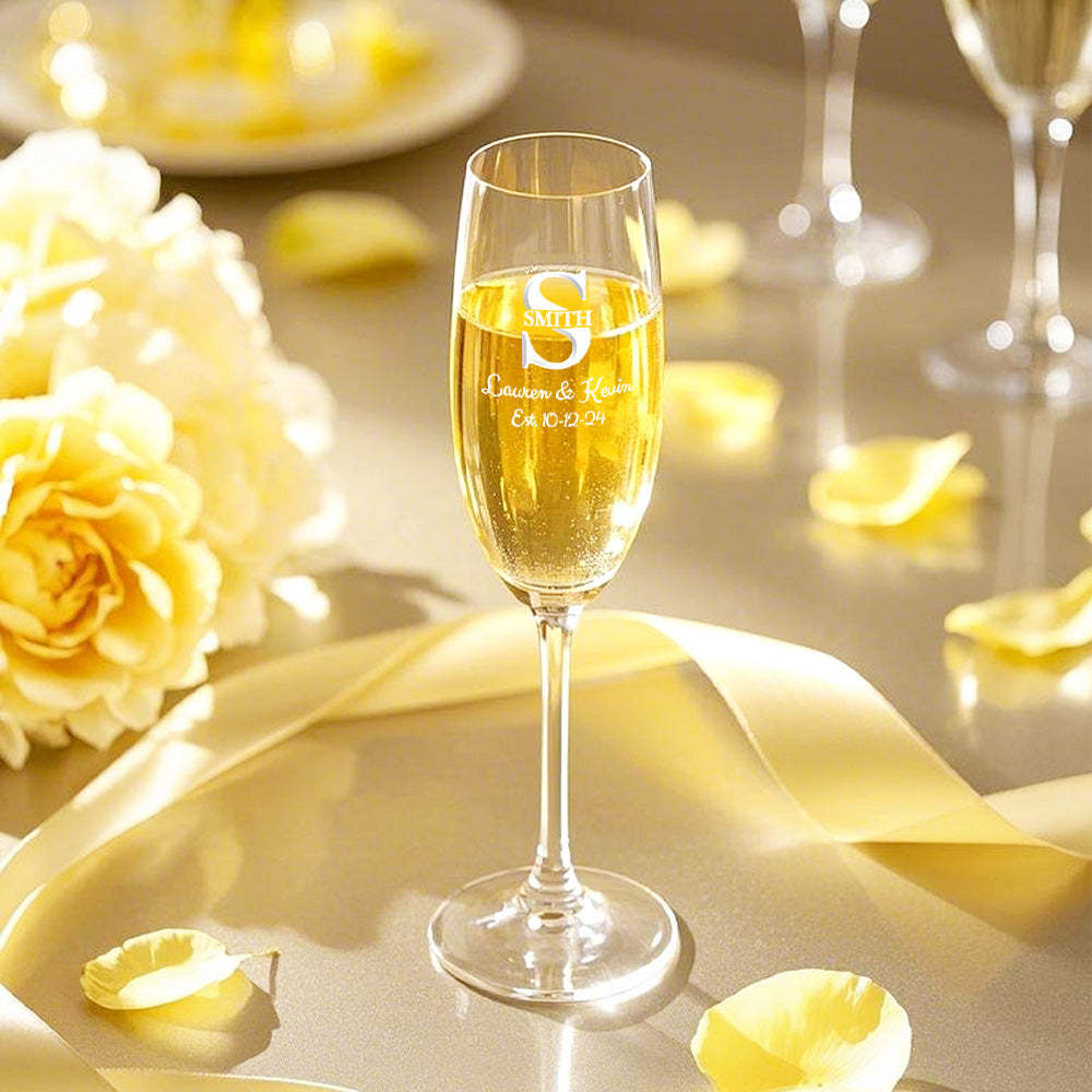 Personalized Bride and Groom Wedding Champagne Flutes Gift for Newlyweds -