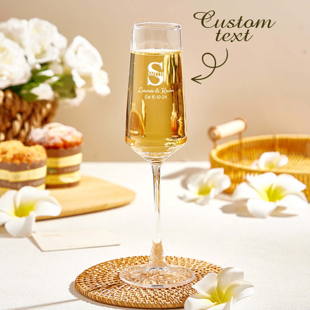 Personalized Bride and Groom Wedding Champagne Flutes Gift for Newlyweds -