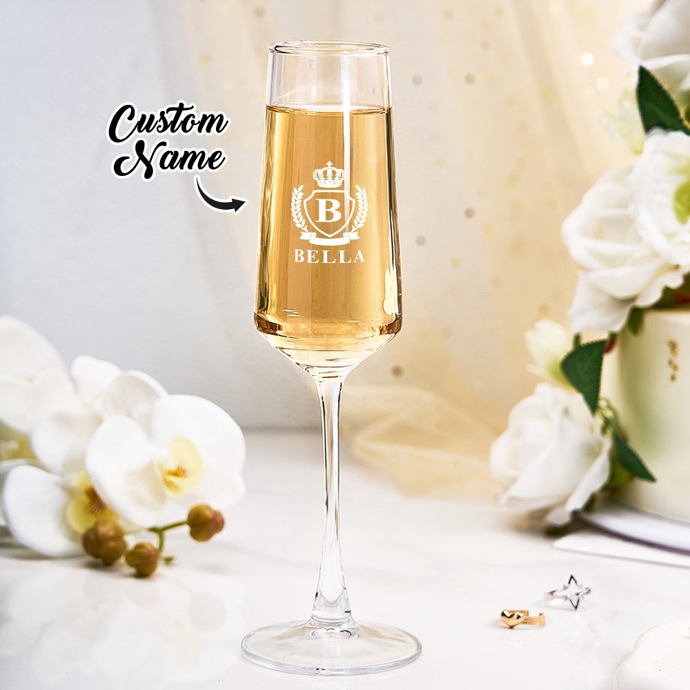 Engraved Champagne Glasses, Personalized Wedding Glasses, Toasting Glasses, Bridesmaid and Groomsman Glasses, Wedding Party Favors