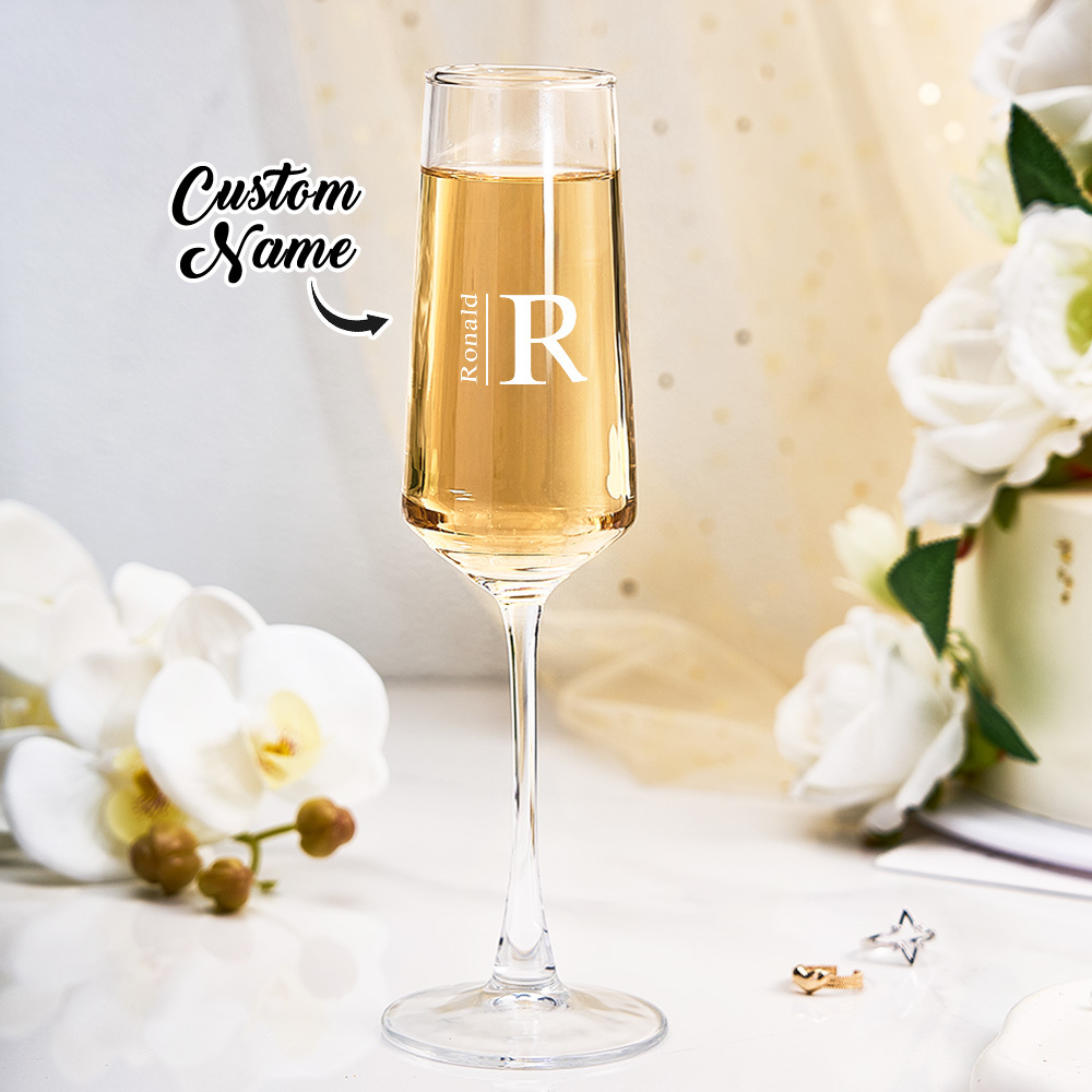 Engraved Champagne Glasses, Personalized Wedding Glasses, Toasting Glasses, Bridesmaid and Groomsman Glasses, Wedding Party Favors
