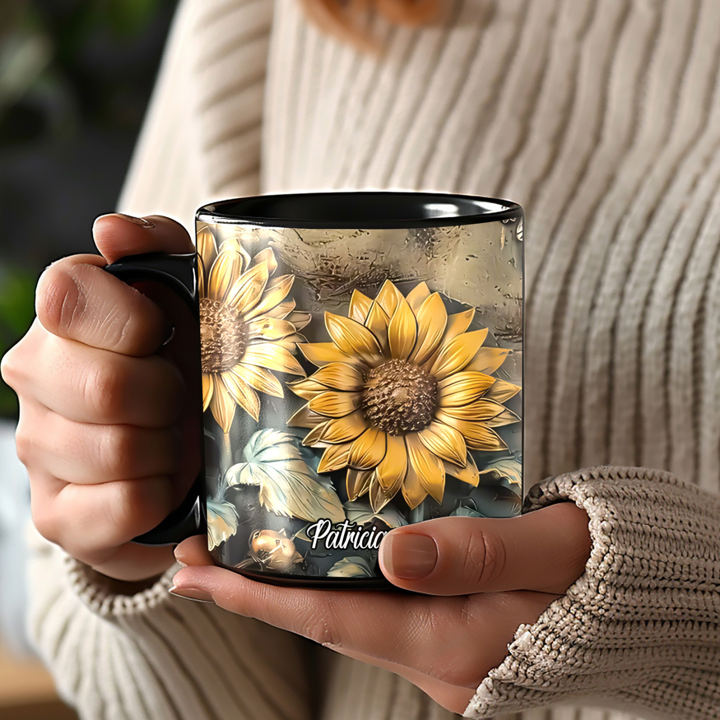 Beautiful Sunflower 2 Vintage Personalized Accent Mug