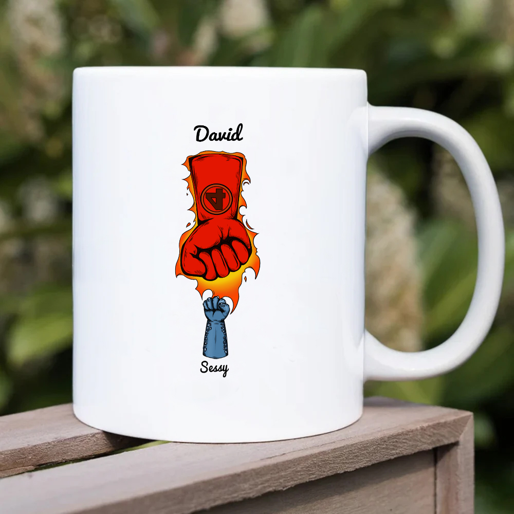 Father's Day Gifts Custom Names Personalized Hero Fists Printed Mug Best Dad Ever