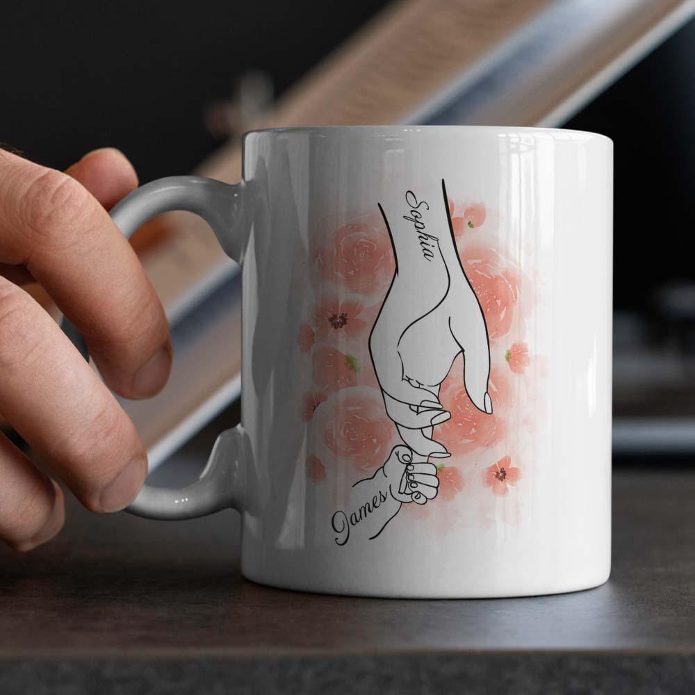 Personalized Mug - Mom Holding Their Children's Hands For a Short Time But Hearts Forever - Lovely Gift for Mom
