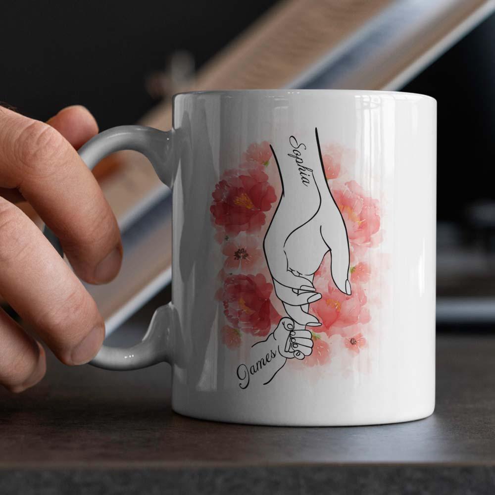 Personalized Mug - Mom Holding Their Children's Hands For a Short Time But Hearts Forever - Lovely Gift for Mom