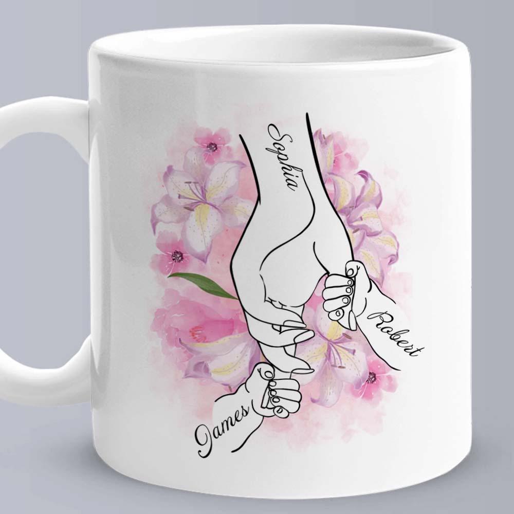 Personalized Mug - Mom Holding Their Children's Hands For a Short Time But Hearts Forever - Lovely Gift for Mom