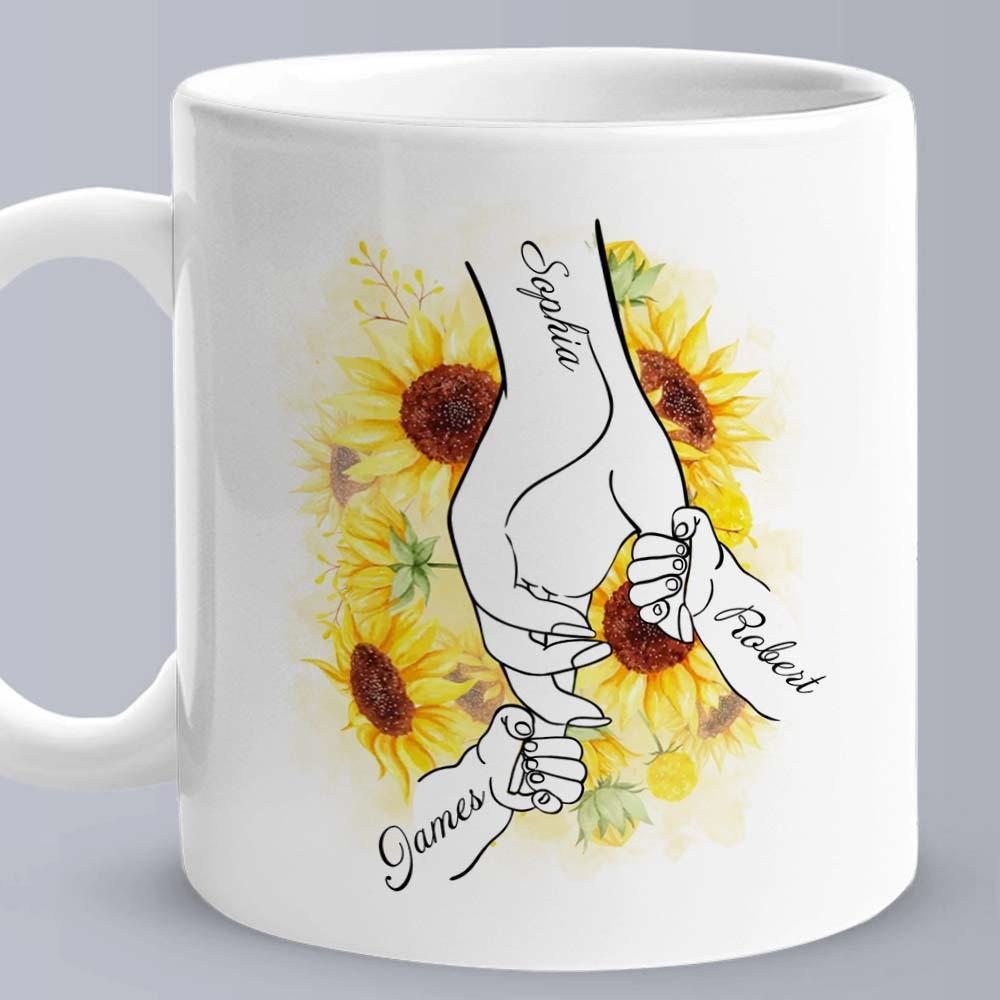 Personalized Mug - Mom Holding Their Children's Hands For a Short Time But Hearts Forever - Lovely Gift for Mom
