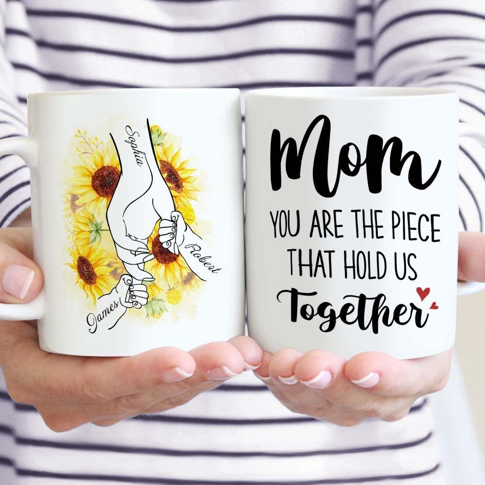 Personalized Mug - Mom Holding Their Children's Hands For a Short Time But Hearts Forever - Lovely Gift for Mom