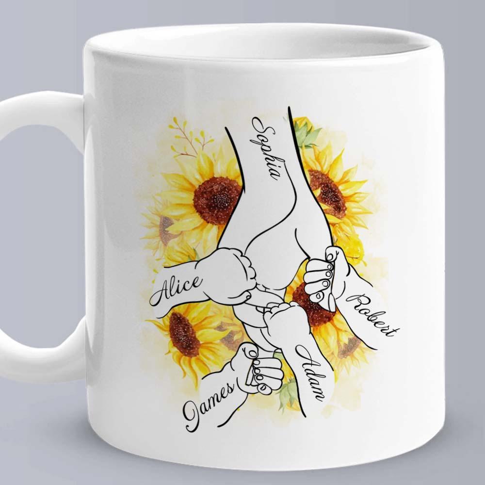 Personalized Mug - Mom Holding Their Children's Hands For a Short Time But Hearts Forever - Lovely Gift for Mom