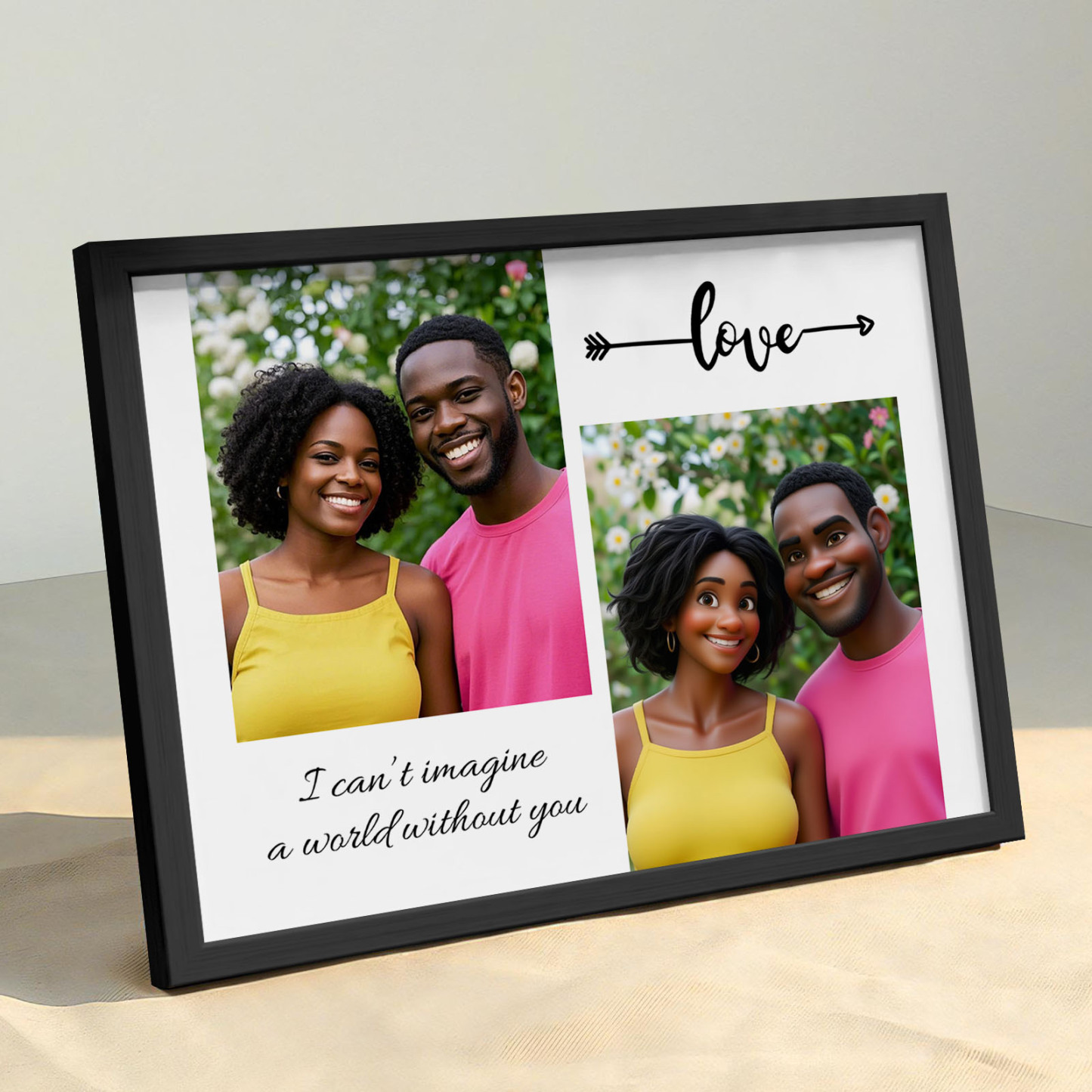 Personalized Picture Frame Cartoon Style Best Gift for Friend