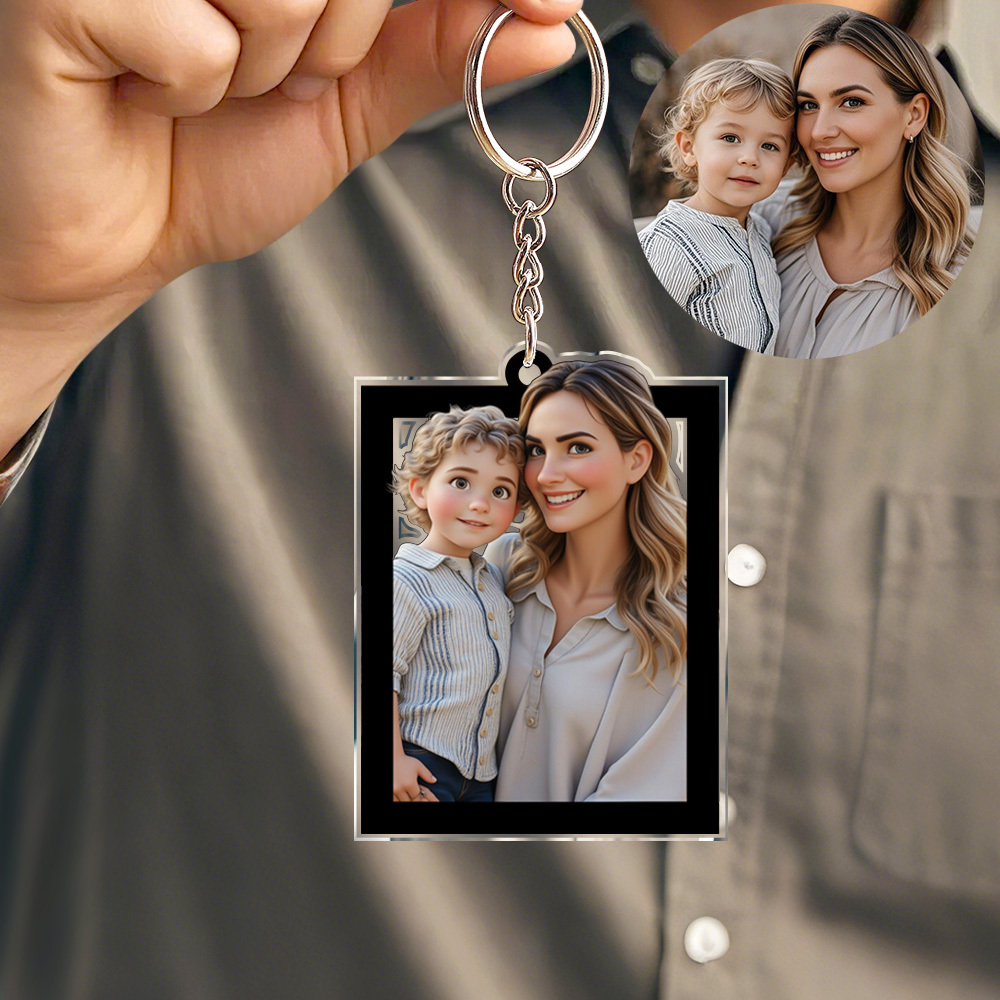 Mother's Day Gifts Personalised Cartoon Photo Keychain