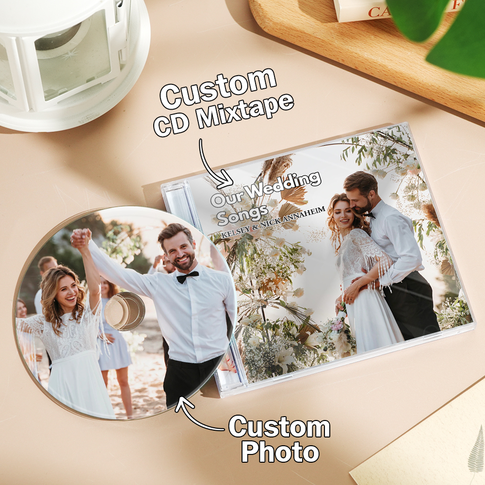 Personalized Custom CD Album 10 Songs Custom CD & Jewel Case | Valentines, Anniversary Wedding Gift Custom CD Mixtape