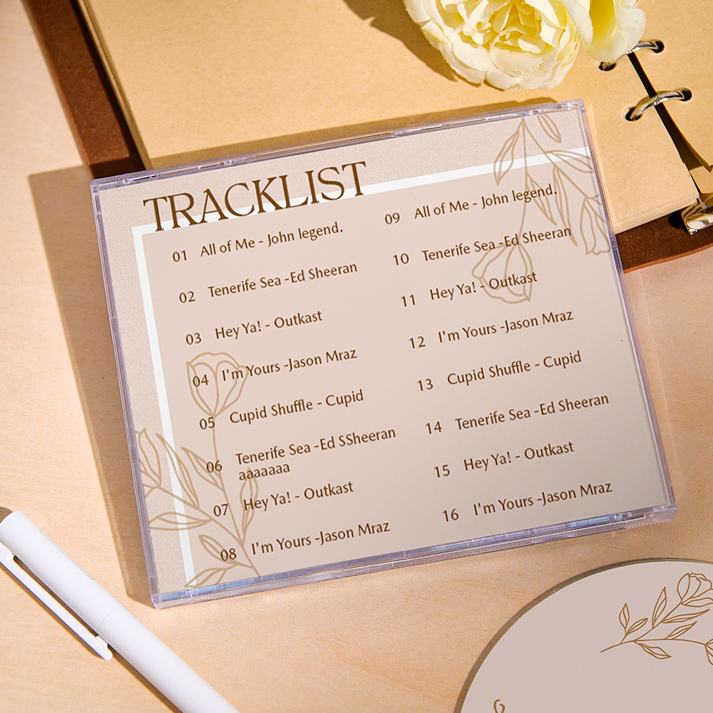 Custom CD Mixtap With Custom 5/10/16 Songs Photo CD & Jewel Case Gift For Her