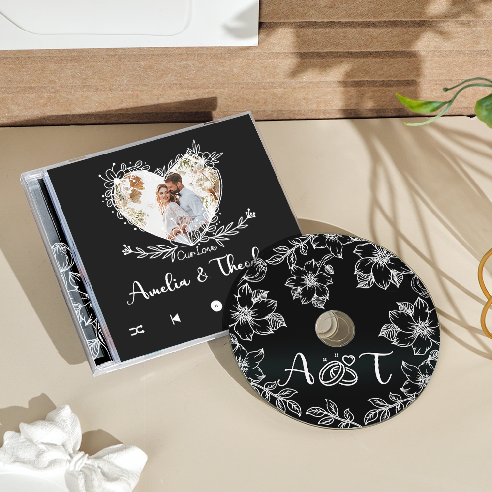 Custom Photo CD & Jewel Case CD Mixtape Music Gift With Custom 5/10/16 Songs Wedding Gift
