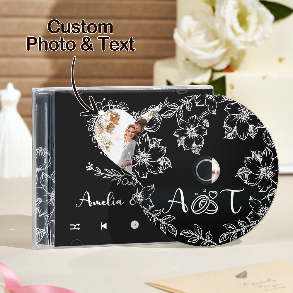 Custom Photo CD & Jewel Case CD Mixtape Music Gift With Custom 5/10/16 Songs Wedding Gift