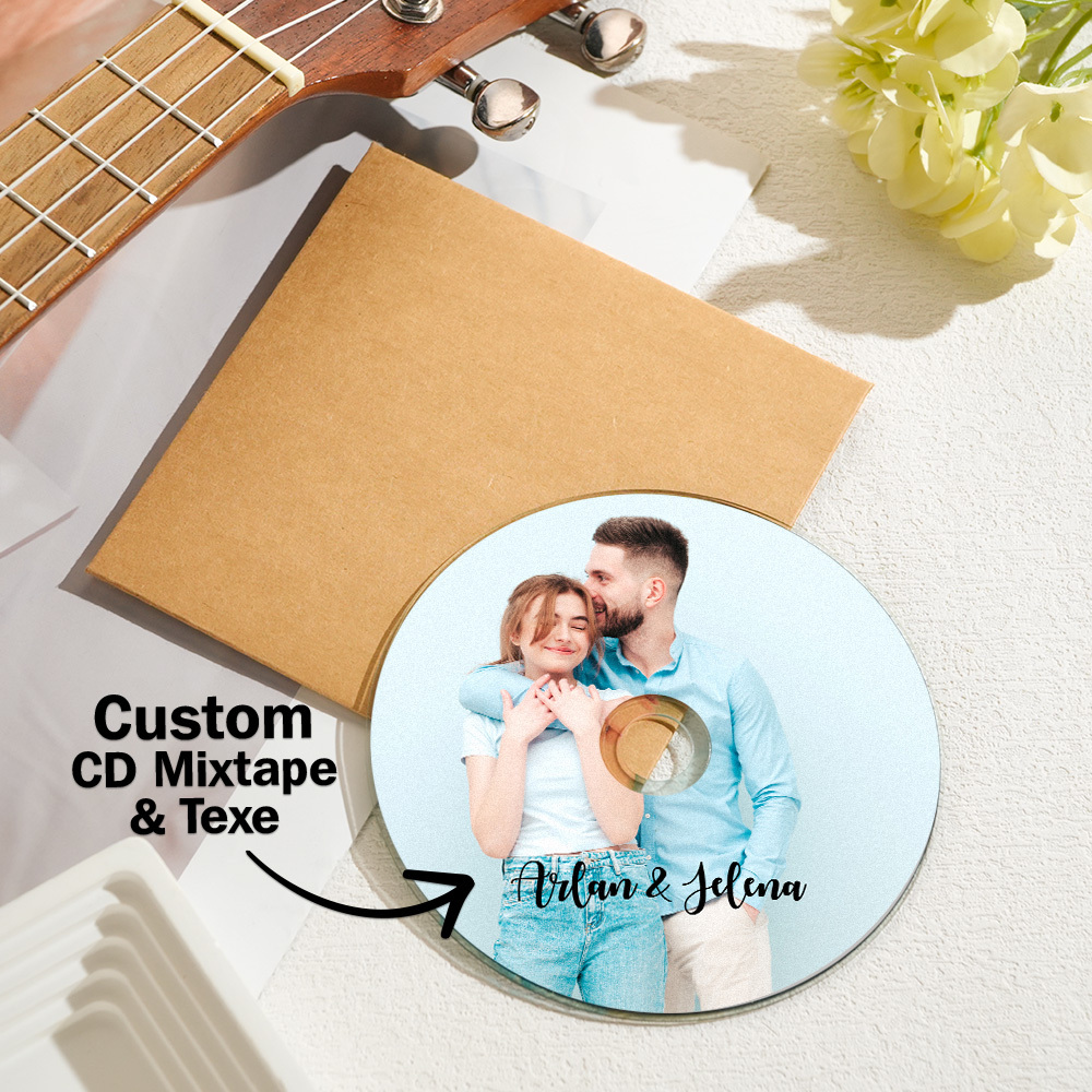 Custom CD Mixtape Photo CD Music Gift With Custom 5/10/16 Songs Gift For Music Lovers No CD Case