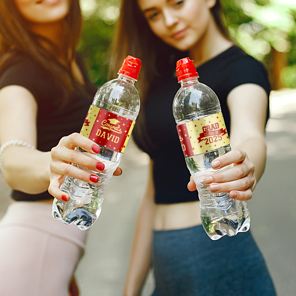 Personalized Class of 2025 Waterproof Name Stickers Graduation Water Bottle Labels Gift for Graduates