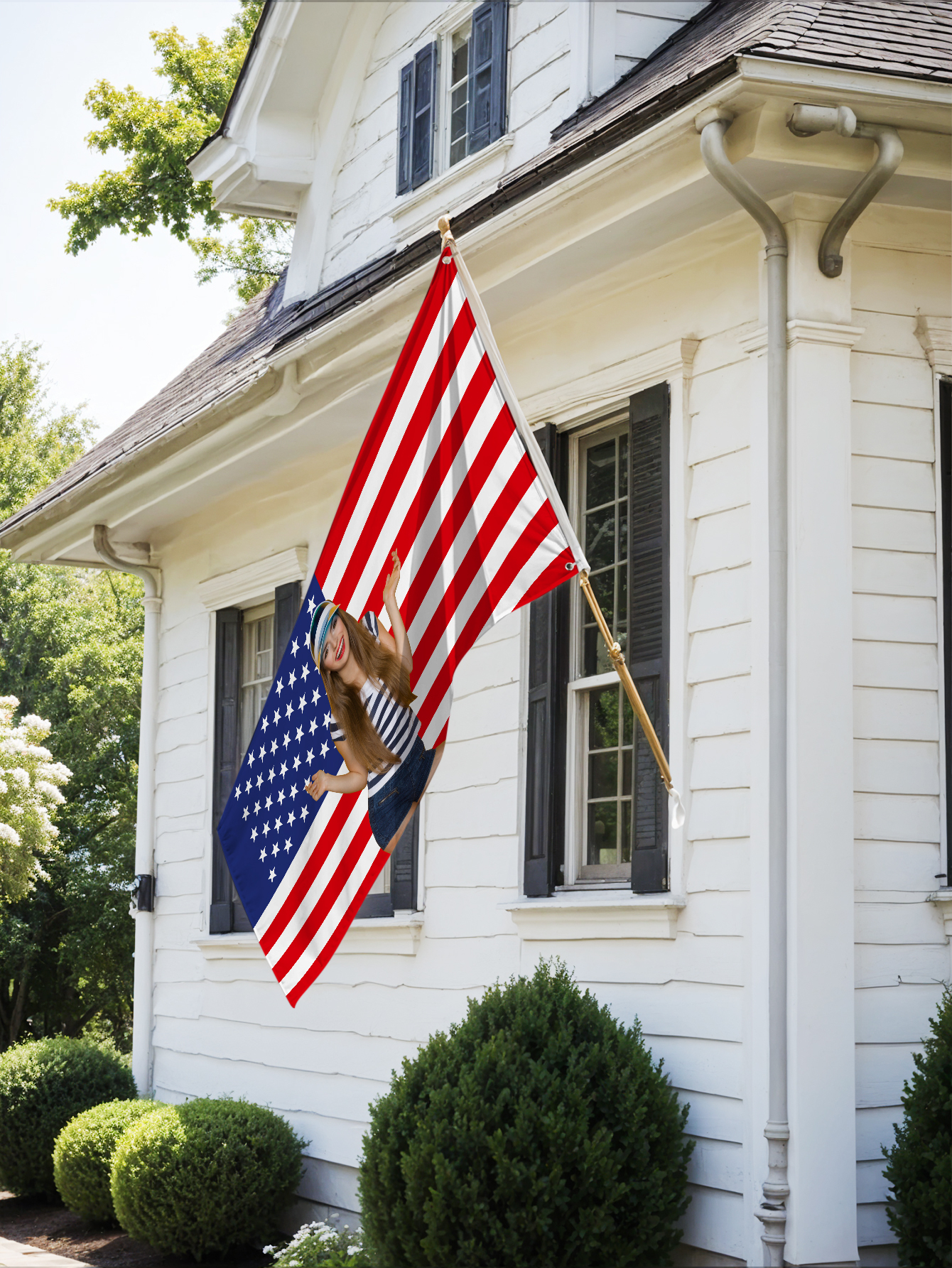 Custom Photo Garden Flag Garden Flag Personalized Your Photo Flag, American Flag Style
