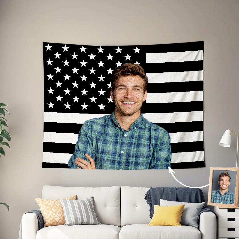 Personalized Tapestry Wall Art Home Decor Custom Photo Custom Wall Tapestry Custom American Flag Style Custom Photo Backdrop