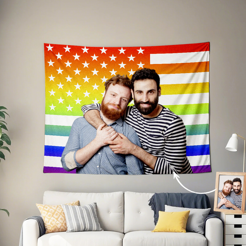 Personalized Tapestry Wall Art Home Decor Custom Photo Custom Wall Tapestry Custom American Flag Style Custom Photo Backdrop