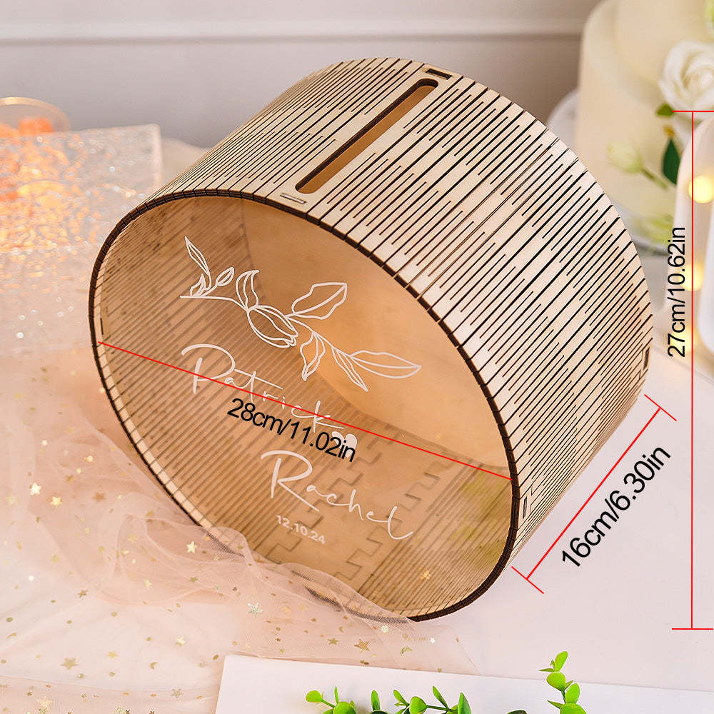 Personalized Wedding Card Box Wedding Memory Box Wedding Gift for Couple -   - myphotowallet