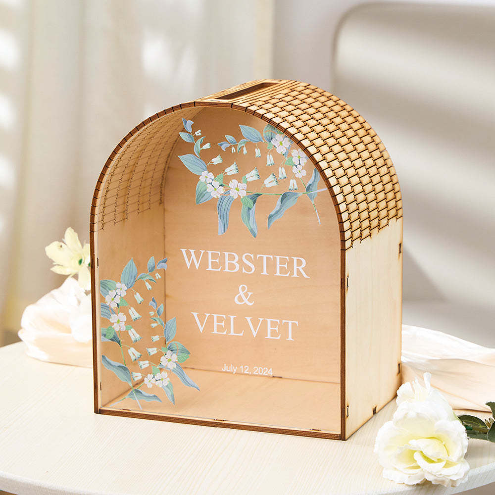 Personalized Wedding Card Box Arch Wedding Memory Box Wedding Gift for Couple -   - myphotowallet