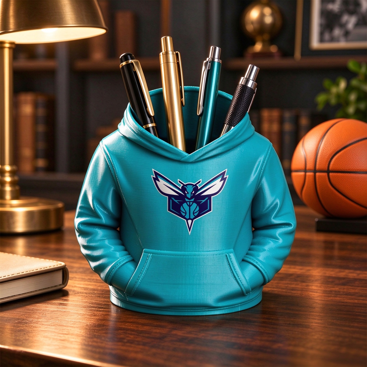 Basketball Hoodie Desk Organizer, Pen Pencil and Utensil Holder Fan Gift - 