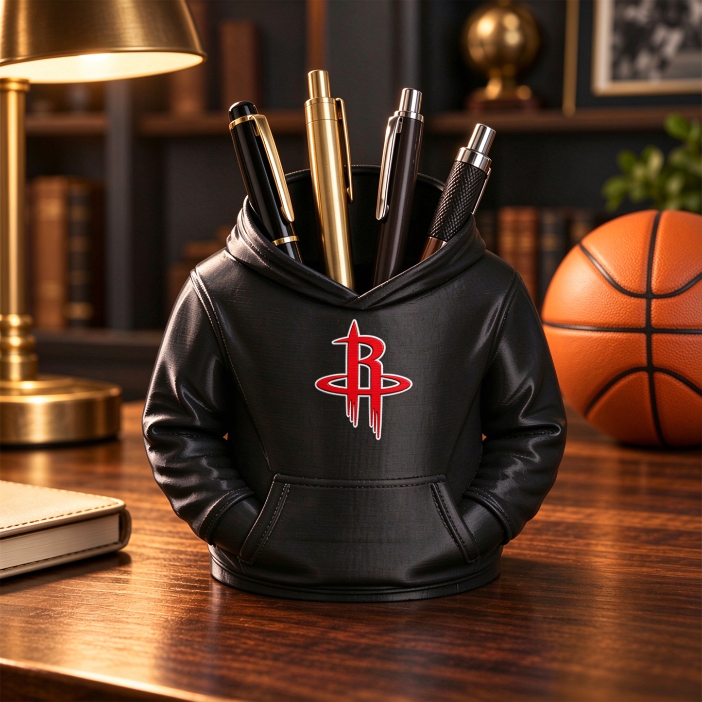 Basketball Hoodie Desk Organizer, Pen Pencil and Utensil Holder Fan Gift - 