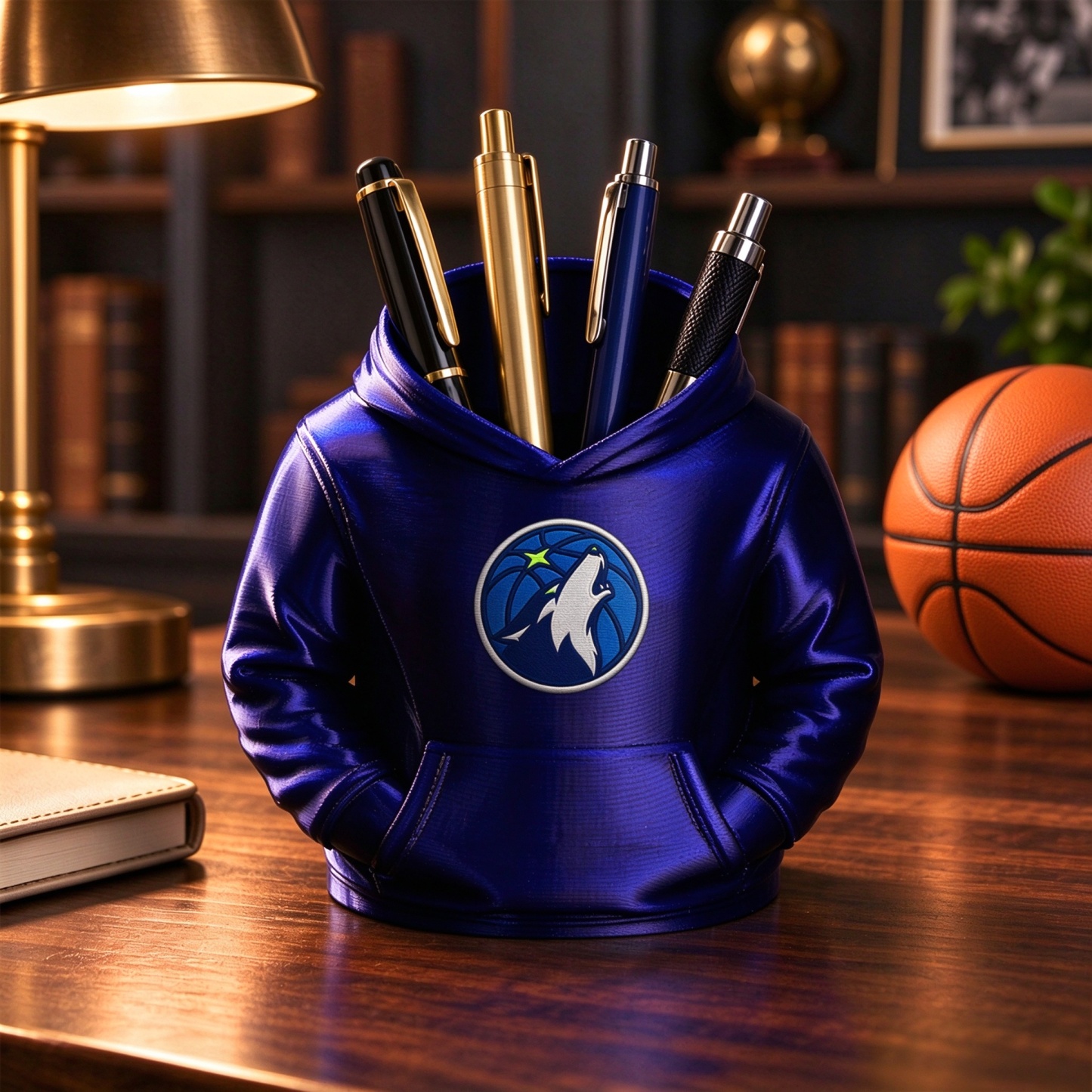 Basketball Hoodie Desk Organizer, Pen Pencil and Utensil Holder Fan Gift - 