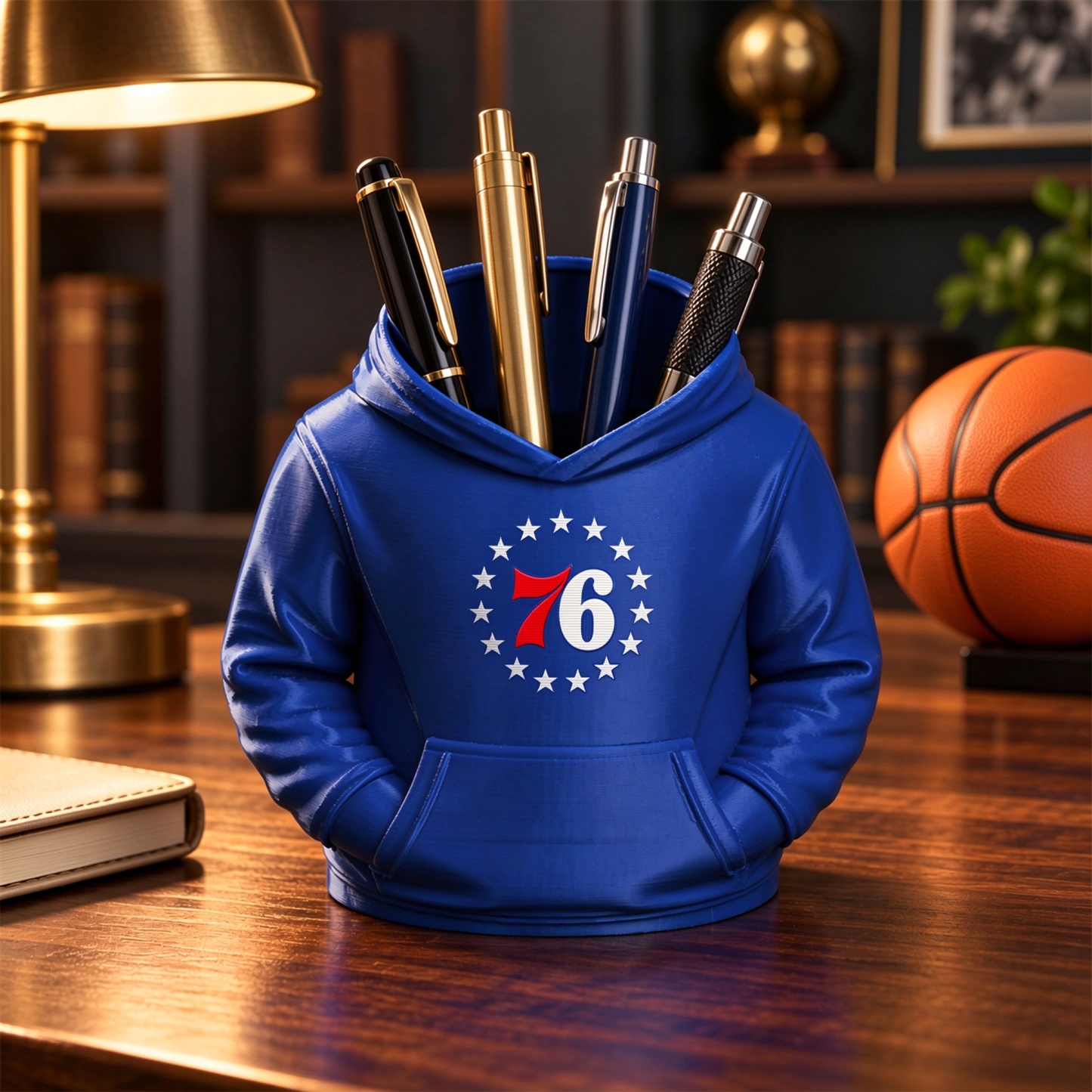 Basketball Hoodie Desk Organizer, Pen Pencil and Utensil Holder Fan Gift - 