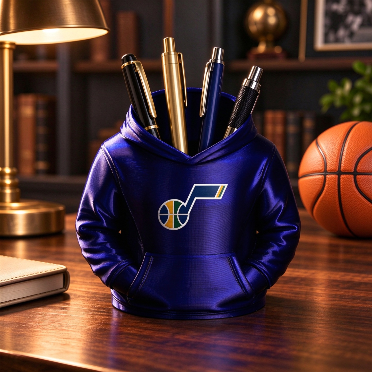 Basketball Hoodie Desk Organizer, Pen Pencil and Utensil Holder Fan Gift - 