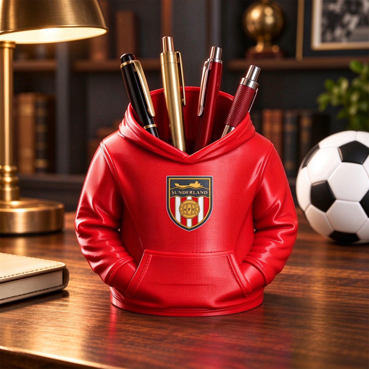 UK Football Hoodie Pen Holder 3D Printed Desk Organizer Soccer Fan Gift - 