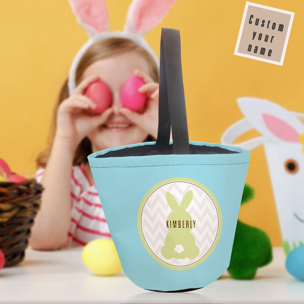 Personalized Name Easter Basket Custom Easter Bunny Basket Gifts for Kids